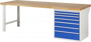Werkbank 7617A1 | B2500xT900xH890mm | 7xSchublade-VA
