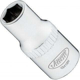 VIGOR Steckschlüsseleinsatz ∙ V2418N ∙ 1/4 Zoll (6,3 mm) Vierkant hohl ∙ Außen Sechskant Profil ∙ SW 6 mm