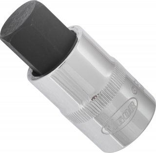 VIGOR Innensechskant Schraubendreher-Einsatz ∙ V2069 ∙ 1/2 Zoll (12,5 mm) Vierkant hohl ∙ Innen Sechskant Profil ∙ SW 17 mm