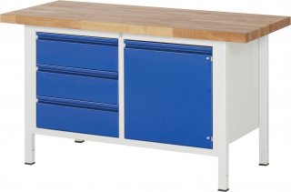 Werkbank 8468I2 | B1500xT700xH840-1040mm | 3xSchublade-TA | 1xTür