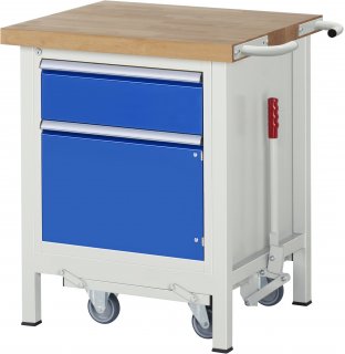 Werkbank mit Fahrgestell 8152 | B750xT700xH880mm | 1xSchublade-VA | 1xTür