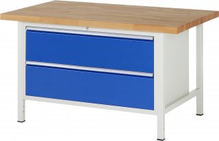 Werkbank höhenverstellbar 8355A2 | B1500xT900xH840-1040mm | 2xSchublade-VA