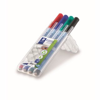 STAEDTLER Folienstift Lumocolor 305M WP4-1 F M f. sort. 4 St./Pack