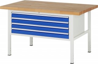 Werkbank höhenverstellbar 8333A2 | B1500xT900xH840-1040mm | 4xSchublade-VA