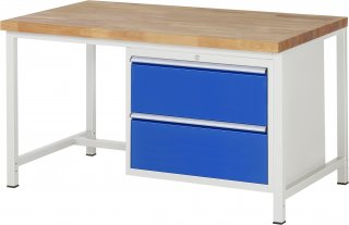 Werkbank höhenverstellbar 8255A1 | B1500xT900xH840-1040mm | 2xSchublade-VA