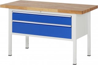 Werkbank höhenverstellbar 8323A2 | B1500xT700xH840-1040mm | 2xSchublade-VA