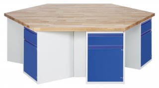Gruppenwerkbank 467I | B2700xT2340xH890mm | 6x1Schublade-TA | 6x1Tür