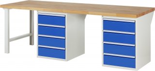 Werkbank 7509A8 | B2500xT900xH890mm | 8xSchublade-VA