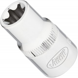 VIGOR T Steckschlüsseleinsatz ∙ V2733N ∙ 1/2 Zoll (12,5 mm) Vierkant hohl ∙ Außen TORX® Profil ∙ SW E14