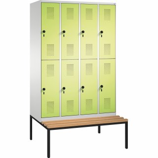 C+P Doppelstockspind 4935040S10037 Sitzbank 8Fächer B1200mm lgr/cgn