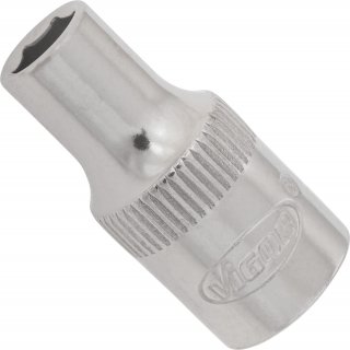 VIGOR Sechskant Steckschlüsseleinsatz ∙ V2416N ∙ 1/4 Zoll (6,3 mm) Vierkant hohl ∙ Außen Sechskant Profil ∙ SW 5 mm
