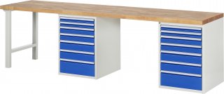 Werkbank 7517A8 | B3000xT700xH890mm | 14xSchublade-TA