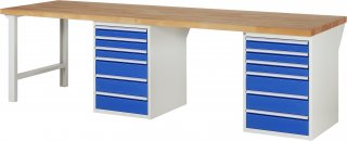 Werkbank 7515A8 | B3000xT900xH890mm | 12xSchublade-VA