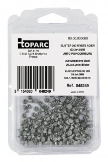 200 Stanznieten - Stahl - Ø 3,3 x 4,0 mm - Blister
