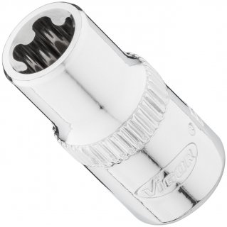 VIGOR Steckschlüsseleinsatz ∙ V7920-EPR8 ∙ 1/4 Zoll (6,3 mm) Vierkant hohl ∙ Außenprofil mit 5 abgerundeten Flanken (TORX®-ähnli