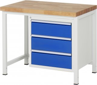 Werkbank höhenverstellbar 8157A1 | B1000xT700xH840-1040mm | 3xSchublade-TA