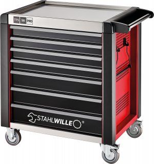 Werkstattwagen 98/7 PRO 7 Schubl. 651 x 1001 x 1020 mm rot | RAL 3020; schwarz | RAL 9005