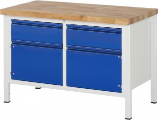 Werkbank 8466I2 | B1250xT700xH840-1040mm | 2xSchublade-TA | 2xTüren