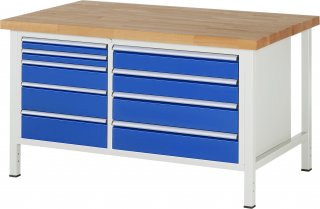 Werkbank höhenverstellbar 8655A2 | B1500xT900xH840-1040mm | 9xSchublade-TA