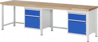 Werkbank höhenverstellbar 8152A1 | B3000xT700xH840-1040mm | 2xSchublade-TA | 2xTür