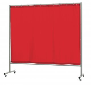 Schweißschutzstand OPTI 215.O - orange CE - 2x2,15 m - mit Rollen