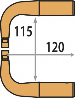 Elektrodenarm X1 x 2 - 8 bar/550 daN - LG 120 mm - mit 2 Kappen Elektrodenarm X1 x 2 - 8 bar/550 daN - LG 120 mm - mit 2 Kappen