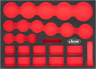 VIGOR Weichschaumeinlage ∙ leer ∙ V5066-L ∙ L x B x H: 393 mm x 282 mm x 35 mm