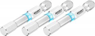 HAZET Bit 2204NSLG-6/3 ∙ 1/4 Zoll (6,3 mm) Sechskant massiv ∙ Innen Sechskant Profil ∙ 3-teilig ∙ SW 6 mm