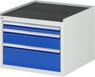 Schubladenschrank L2.1 | B580xT650xH465mm | MT-Top-25mm | 3xSchublade-VA