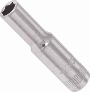 VIGOR Sechskant Steckschlüsseleinsatz ∙ lang ∙ V2535N ∙ 1/4 Zoll (6,3 mm) Vierkant hohl ∙ Außen Sechskant Profil ∙ SW 6 mm