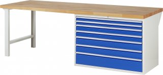 Werkbank 7717A1 | B2500xT900xH890mm | 7xSchublade-TA