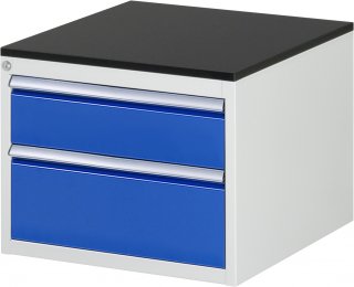 Schubladenschrank L2.11 | B580xT650xH460mm | M-Top-22mm | 2xSchublade-VA