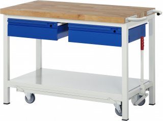 Werkbank mit Fahrgestell 8002I6 | B1250xT700xH880mm | 2xSchublade-TA