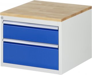 Schubladenschrank L2.11 | B580xT650xH465mm | B-Top-25mm | 2xSchublade-VA