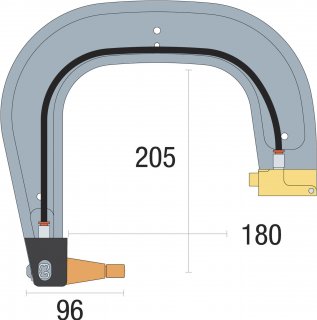 Elektrodenbügel G3 - 8 bar/550 daN - LG 180 mm - isoliert Elektrodenbügel G3 - 8 bar/550 daN - LG 180 mm - isoliert