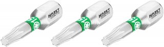 HAZET Bit 2223N-T15/3 ∙ 1/4 Zoll (6,3 mm) Sechskant massiv ∙ Innen TORX® Profil ∙ 3-teilig ∙ SW T15