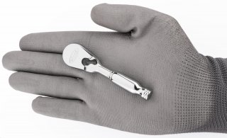 VIGOR Feinzahn-Umschaltknarre ∙ extrakurze Ausführung ∙ V4944-XS ∙ 1/4 Zoll (6,3 mm) Vierkant massiv ∙ 95 mm