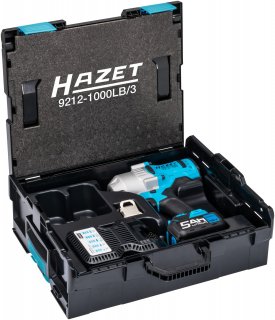 HAZET Akku Schlagschrauber 9212-1000LB/3 ∙ Lösemoment maximal [Nm]: 1400 Nm ∙ 1/2 Zoll (12,5 mm) Vierkant massiv ∙ 3-teilig