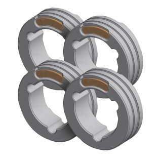 4 Drahtführungsrollen - TWIN Typ F - Ø 1,4/2,0 mm - Fülldraht - Stahl