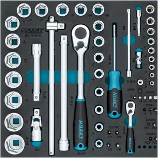 HAZET Steckschlüssel- / Schraubendreher Satz 163-224/57N ∙ 1/2 Zoll (12,5 mm) Vierkant hohl | 1/4 Zoll (6,3 mm) Vierkant hohl | 1/