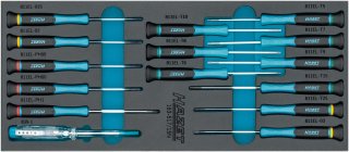 HAZET Elektronik Schraubendreher Satz 163-517/15N ∙ Schlitz Profil | Kreuzschlitz Profil PH | Innen TORX® Profil ∙ 15-teilig ∙ PH 