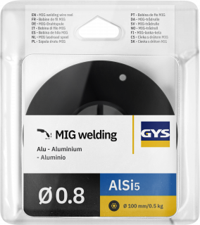 Massivdrahtrolle - Alu - Ø 100 mm - Ø 0,8 mm - 0,5 kg - AISi5