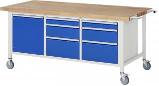 Fahrbare Werkbank 8570 | B2000xT900xH880mm | 6xSchublade-TA | 1xTür