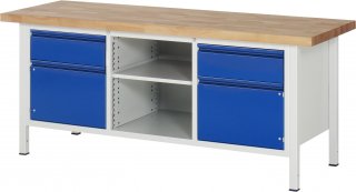 Werkbank 8561I2 | B2000xT700xH840-1040mm | 2xSchublade-TA | 2xTür