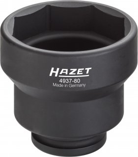 HAZET Nkw Achsmutter-Steckschlüssel 4937-80 ∙ 3/4 Zoll (20 mm) Vierkant hohl ∙ SW 80 mm