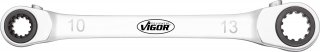 VIGOR Doppel Ratschen-Ringschlüssel ∙ V3607 ∙ Multiprofil ∙ SW 8 x 12 · 10 x 13