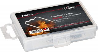 VIGOR Ersatzklammern ∙ 0,8 mm ∙ W-Form ∙ V3672N ∙ 100-teilig ∙ Anzahl Werkzeuge: 100