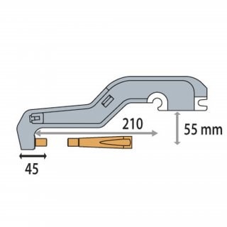 Elektrodenbügel C2 - 8 bar/550 daN - LG 210 mm - isoliert