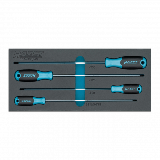 HAZET Schraubendreher Satz ∙ TORX® 163-380/4 ∙ Innen TORX® Profil ∙ 4-teilig ∙ T15 ∙ T20 ∙ T25 ∙ T30