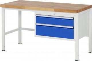 Werkbank höhenverstellbar 8223A1 | B1500xT700xH840-1040mm | 2xSchublade-VA